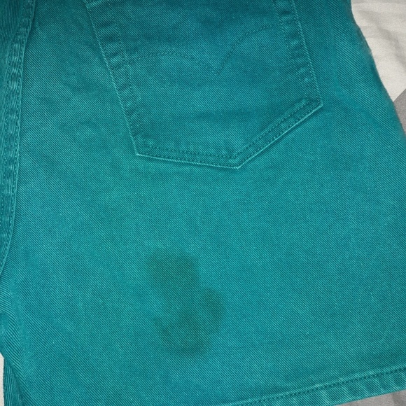 CAROLINA COLOURS • teal high-waisted shorts - Picture 2 of 3